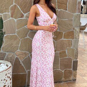 Pink Lace Maxi Dress, Size US 2